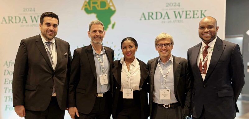 Five professionals posing together at 2024 ARDA Week conference